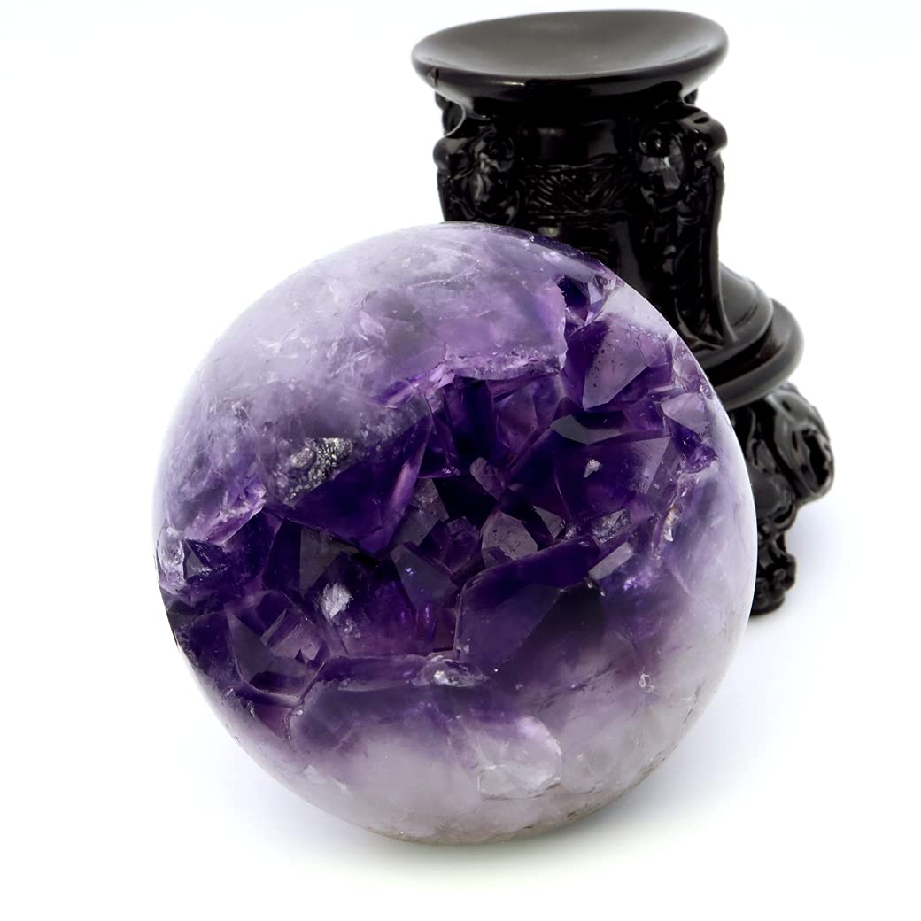 Amazon.co.jp: [GOLD STONE] アメジスト 笑口 丸玉 直径72mm 460g 台座