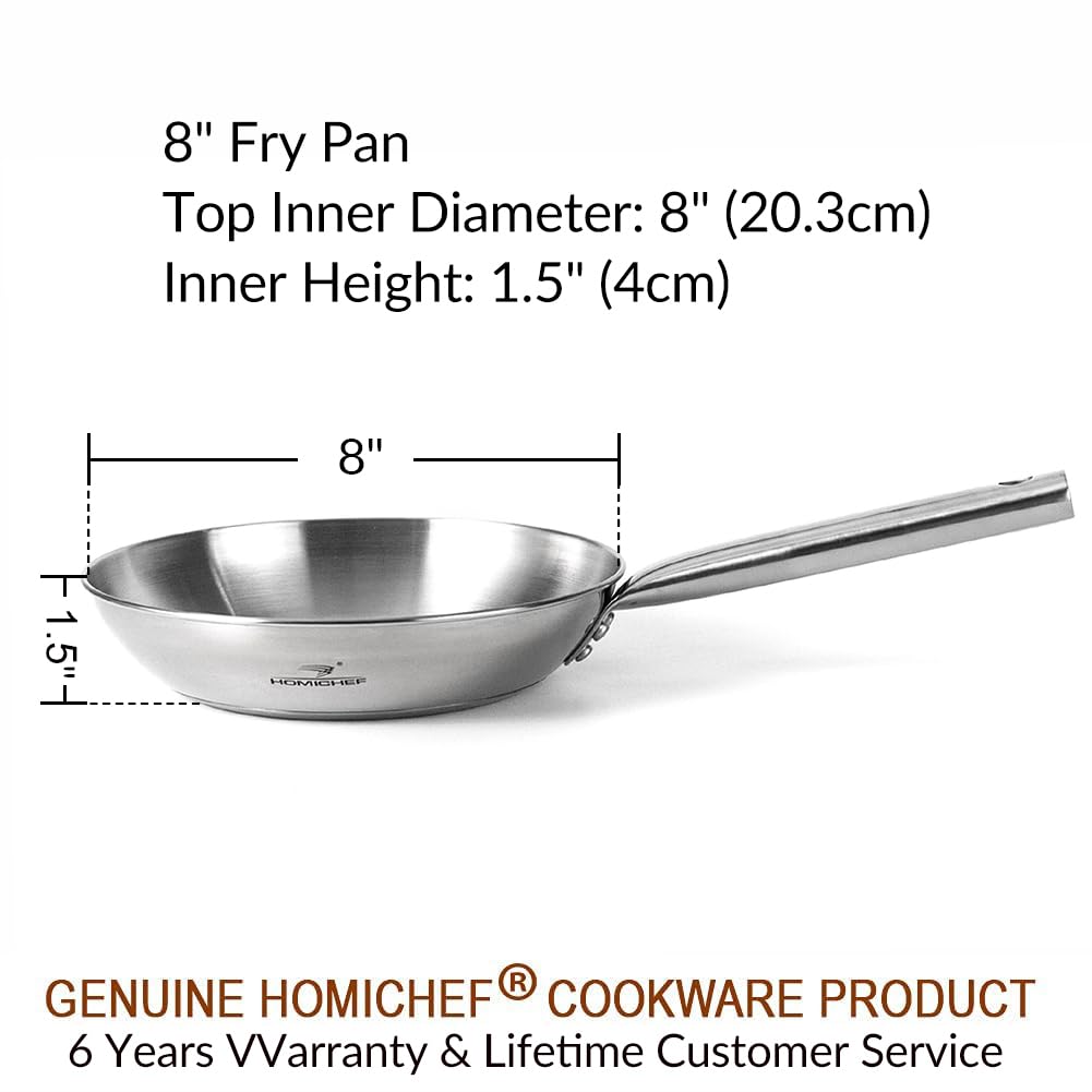 Amazon | HOMICHEF 鏡面研磨ニッケルフリー 8インチフライパン
