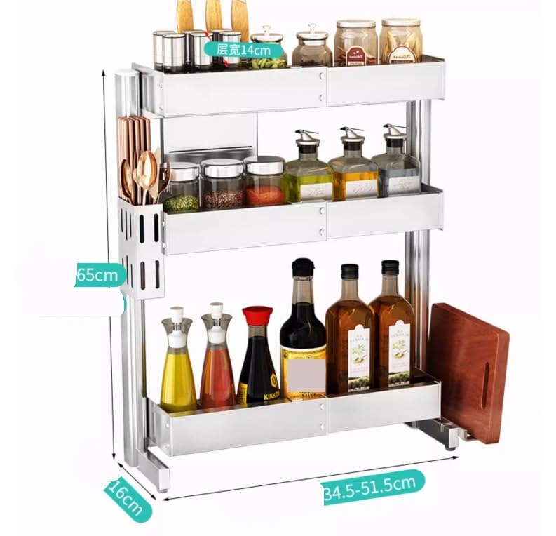 Amazon｜スパイスラック調味料ラックキッチン 収納 3段スパイスジャー