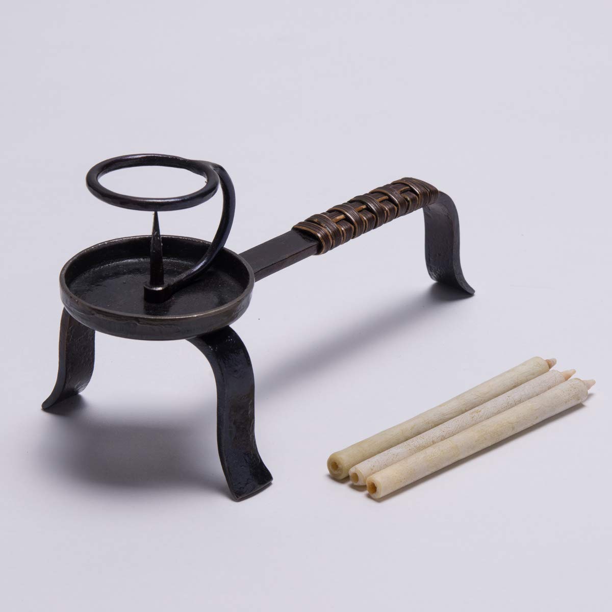 Amazon.co.jp: 鍛造ミニ手燭台籐巻〔幅8.7×奥行19×高さ9cm〕 : ホーム