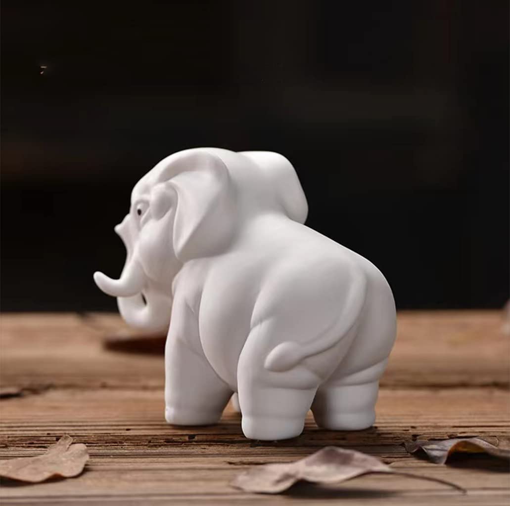 Amazon.co.jp: はくしょう 白象 置物 オブジェ 動物 インテリア 磁器製