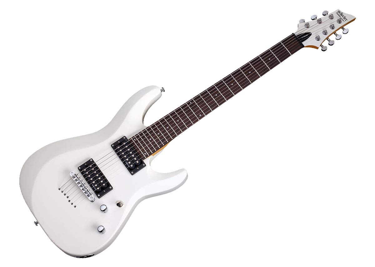 Amazon.com: Schecter C-7 DELUXE Satin White 7-String Solid-Body