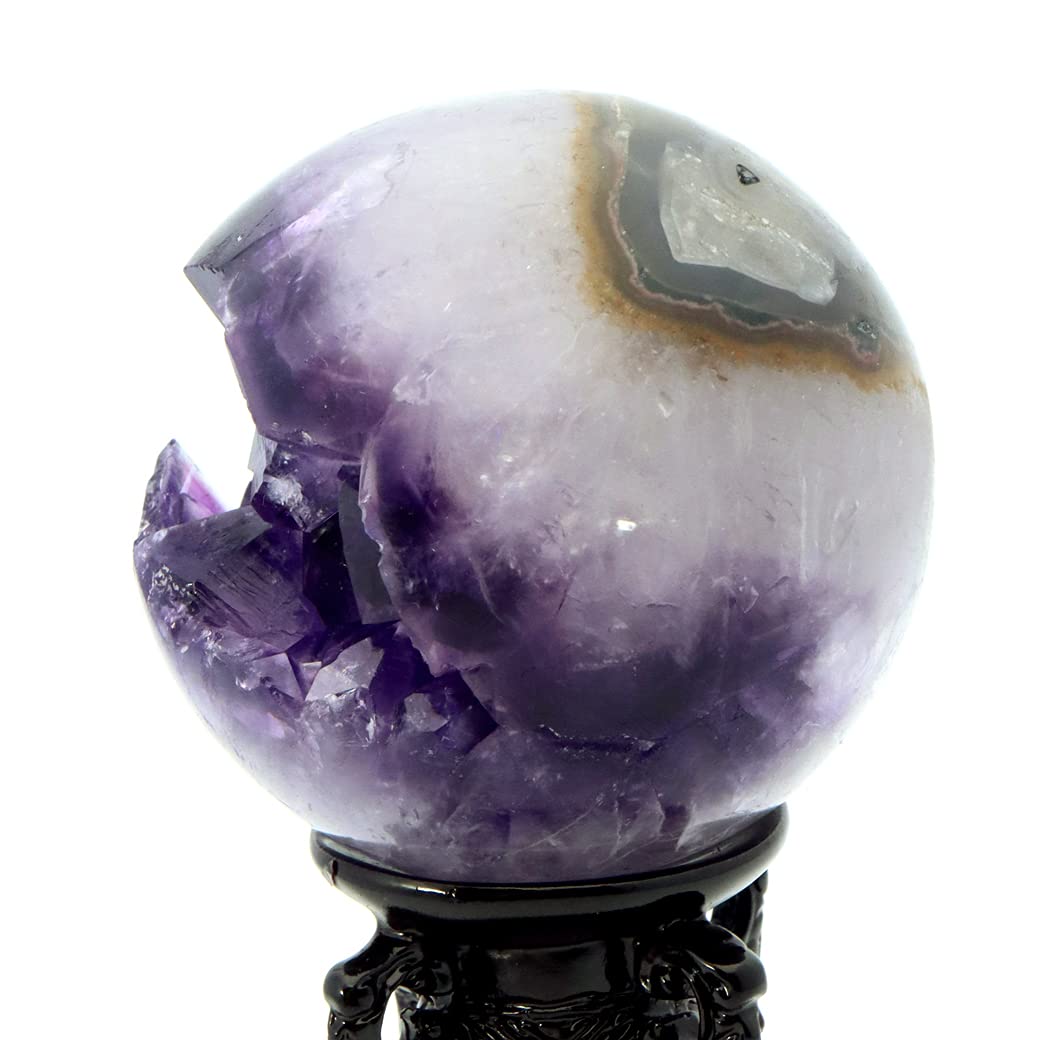 Amazon.co.jp: [GOLD STONE] アメジスト 笑口 丸玉 直径72mm 460g 台座