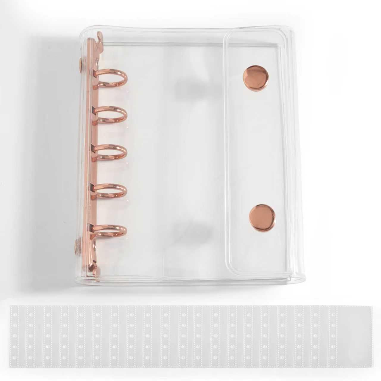 Amazon.co.jp: シール帳 透明 M5 バインダー 5穴 リフィル20枚付