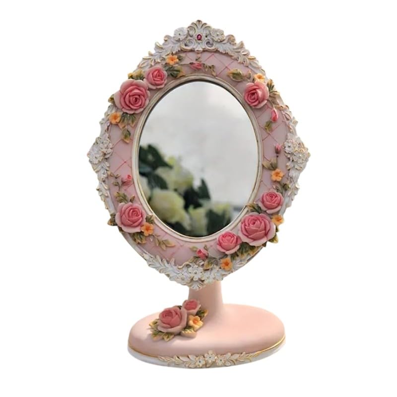 Amazon.co.jp: 【Bellechan Shop】アンティーク ローズミラー 卓上 鏡