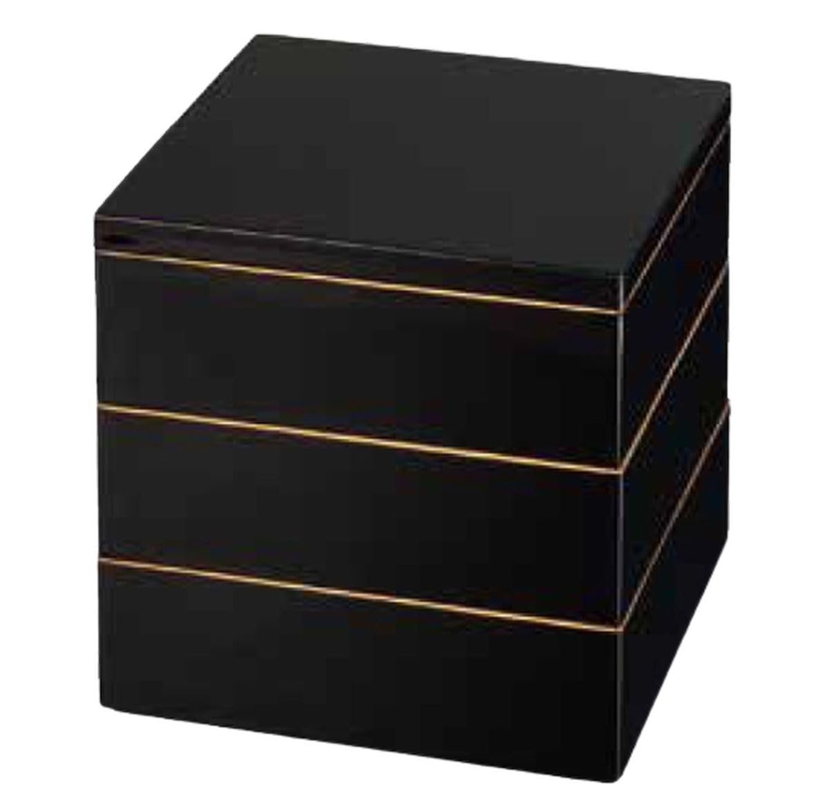 Amazon｜J-kitchens 重箱 3段 7寸 七福 お重箱 黒 21.2cm x 21.2cm x