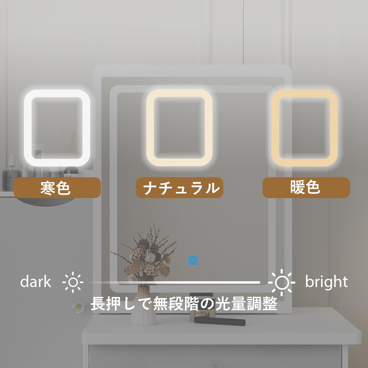 Amazon｜Timechee ドレッサー セット コンパクト ミラー 幅80×奥行40