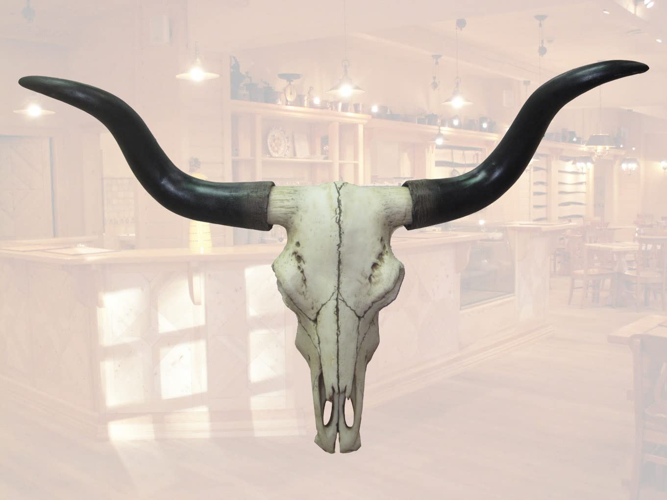 Amazon.co.jp: DWK テキサス ロングホーン スカル フェイク剥製 壁掛け