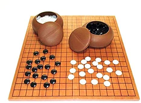 Amazon | （入門書）囲碁入門セット 19路・折碁盤 碁石 碁笥 （フル