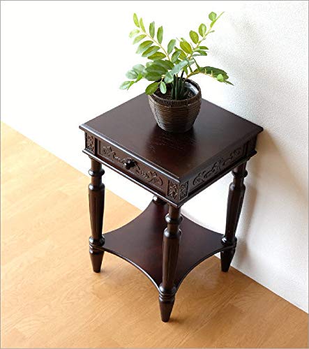 Amazon｜花台 アンティーク サイドテーブル 木製 レトロ おしゃれ 花瓶