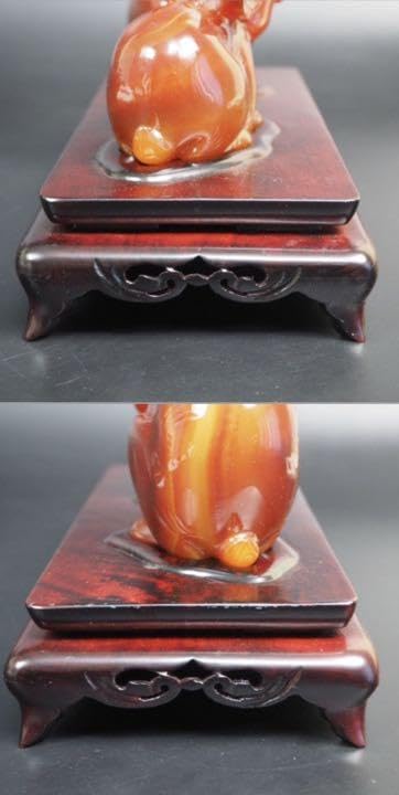 Amazon.co.jp: 名工土橋正市作 極上瑪瑙彫刻兎置物 共箱作歴証明書