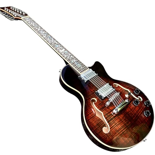 Amazon | セミホロウボディ 12弦 Fホール エレキギター マホガニー