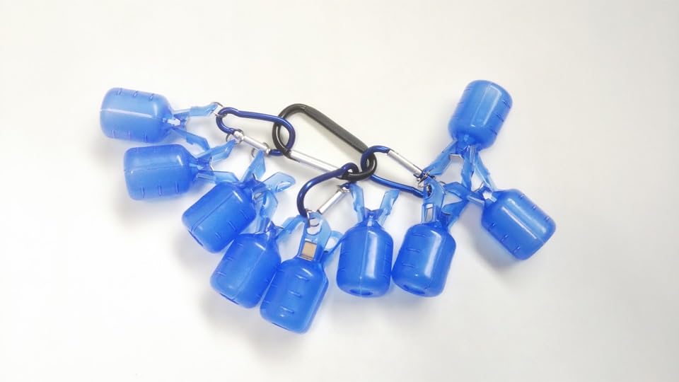 Amazon | エギカバー エギホルダー 9個セット カラビナ付き ブルー L