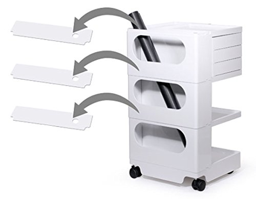 Amazon｜ボビーワゴン3段4トレイ ホワイト｜キッチンワゴン