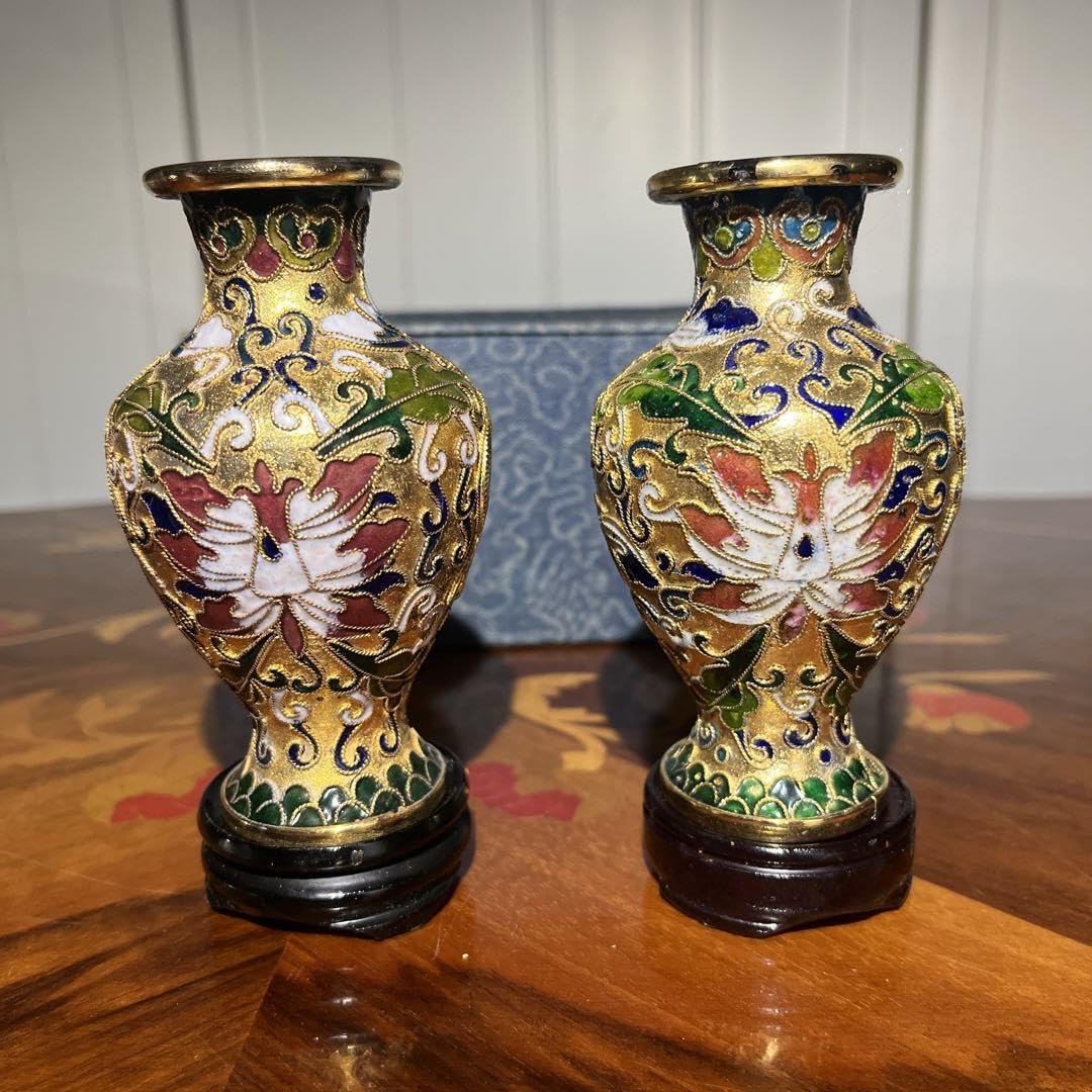 七宝焼花瓶 唐物 清朝 掐丝珐琅 光緒年製