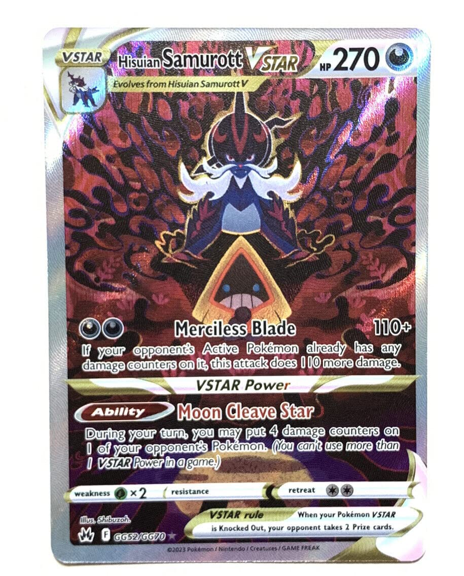 Amazon.com: Pokemon - Hisuian Samurott VStar GG52/GG70 - Crown