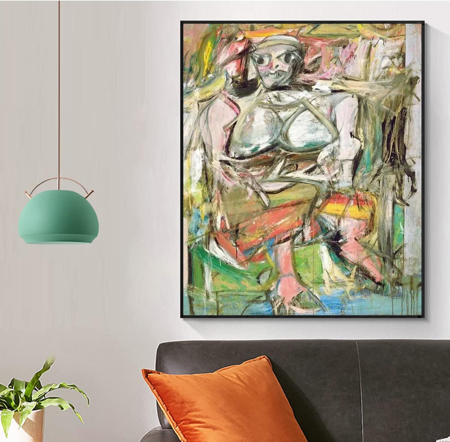 Amazon.co.jp: ウィレム・デ・クーニングポスター女性キャンバス絵画