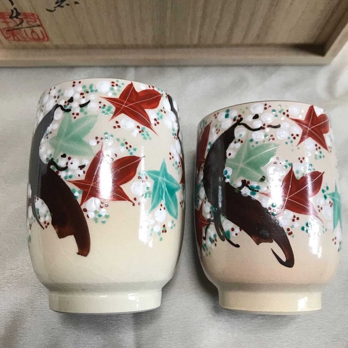 古犬山焼 赤絵 茶器セット（急須と湯呑み5客）