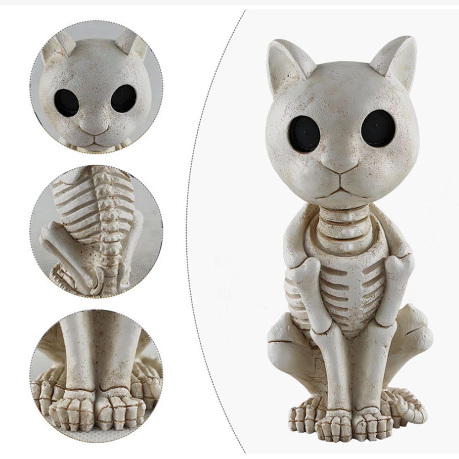 Amazon.co.jp: Hopweik 猫の頭蓋骨の装飾、猫の骸骨の装飾 - 猫の