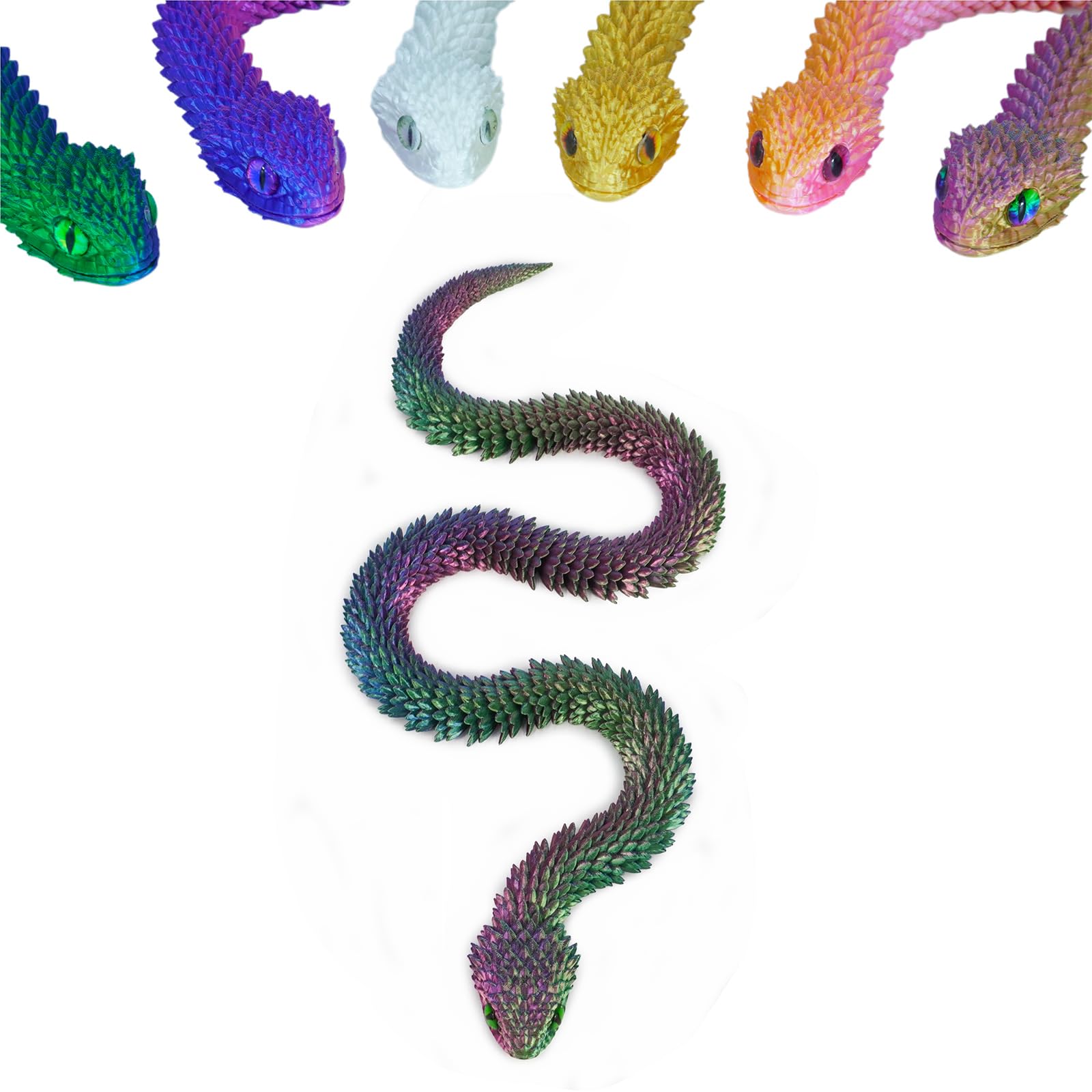 Amazon.co.jp: Nemoro 3Dプリント 関節式蛇 – 29.5インチ クリスタルの