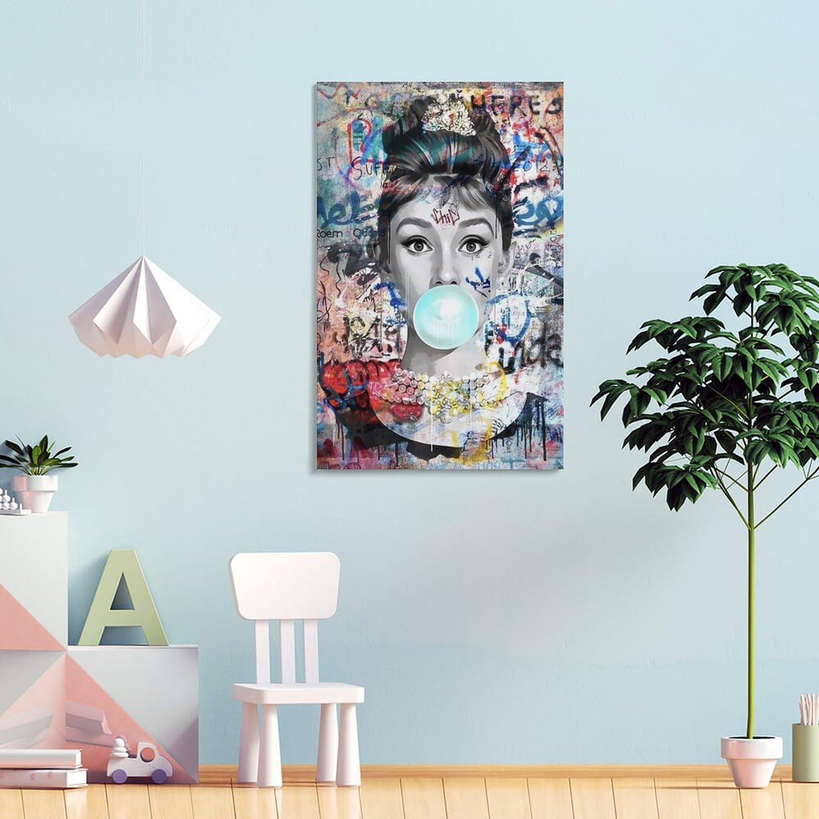 Amazon.co.jp: アートパネル 背景絵画 オードリー ヘップバーン