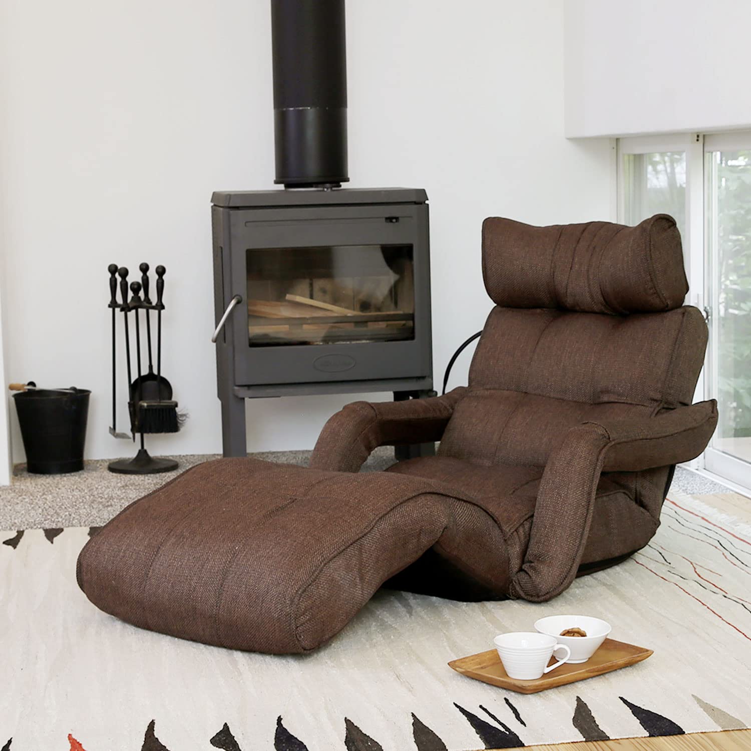 Amazon｜LOWYA ロウヤ 座椅子 ソファ 肘掛け 3Dヘッド リクライニング