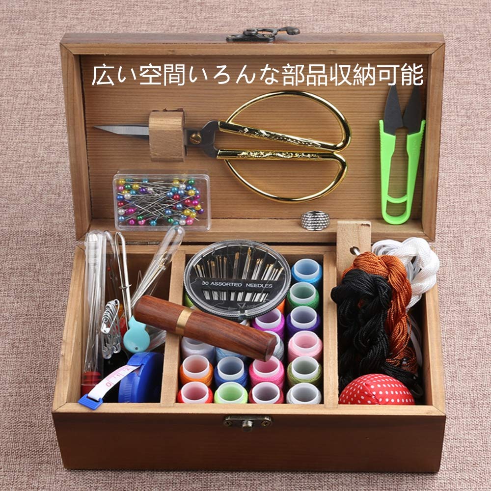 Amazon | TAKEY 木製 ソーイングボックス 裁縫箱 裁縫道具箱