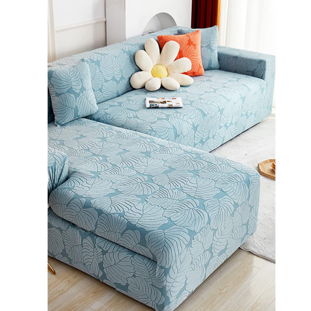 Amazon｜[SDGYS3G] ソファーカバー かけるだけ 青A ズレない 伸縮性