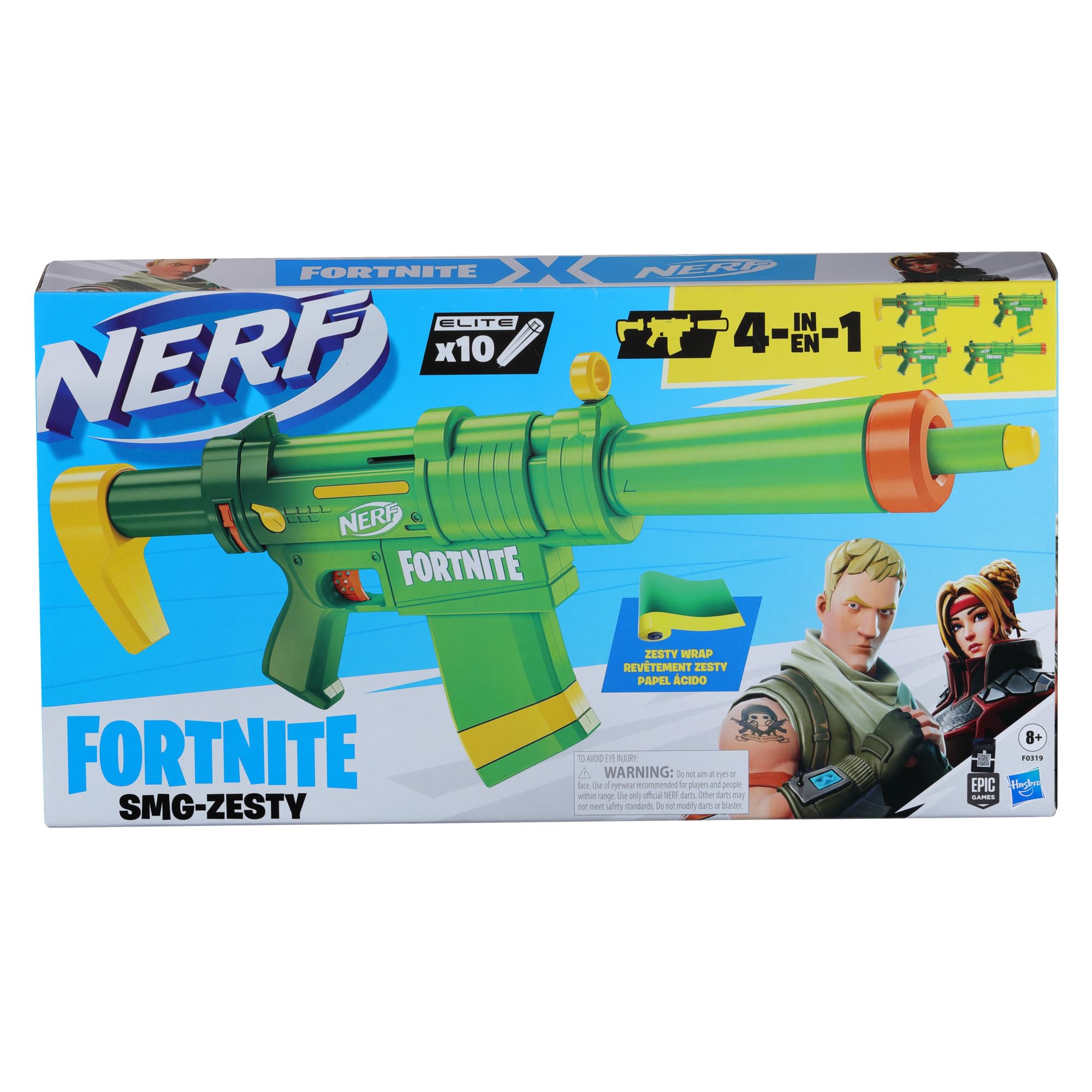 Amazon.com: Nerf Fortnite SMG-Zesty Blaster, 10 Nerf Elite Darts