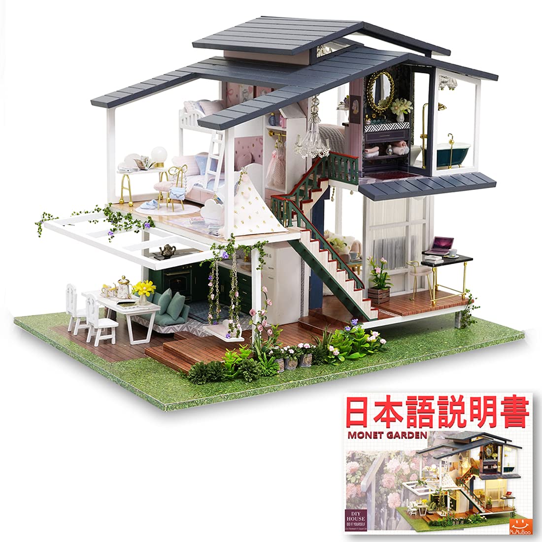 Amazon | MuMuBoo ドールハウス 日本語説明書付 手作りミニチュア