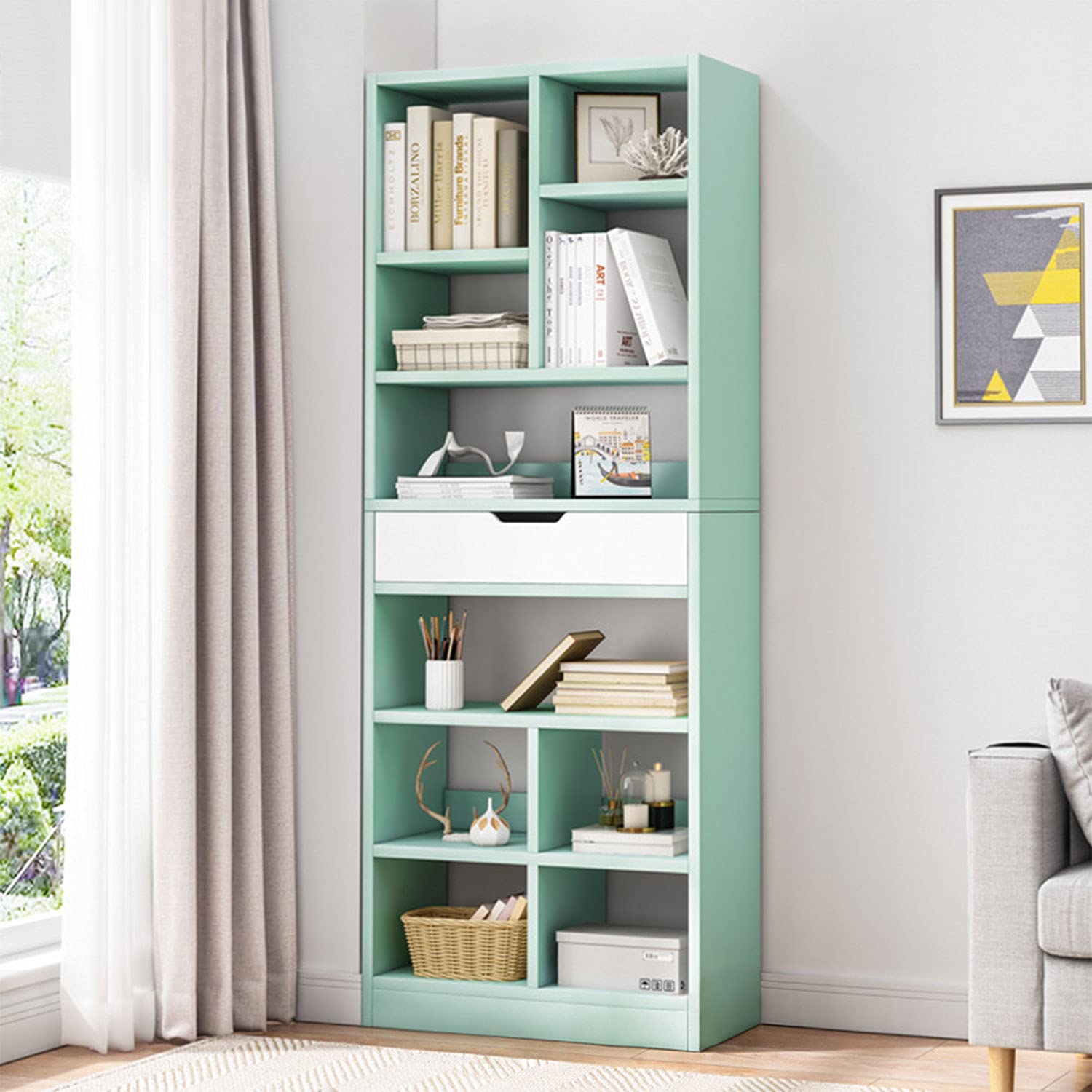 Amazon.com: IOTXY Wooden Open Shelf Bookcase - 71 Inches Tall