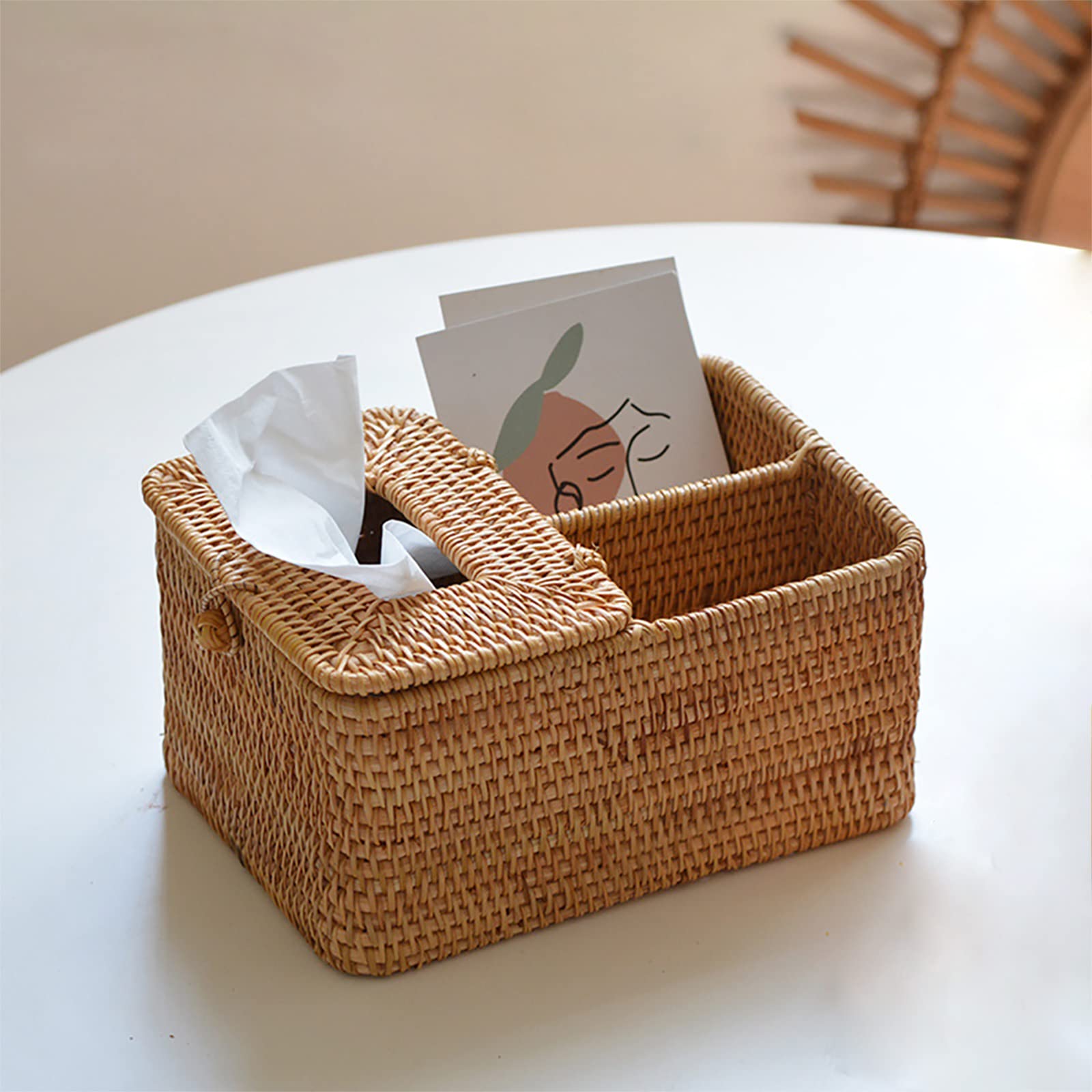 Amazon｜リモコンラック 籐ティッシュケース 小物入れ リモコン収納