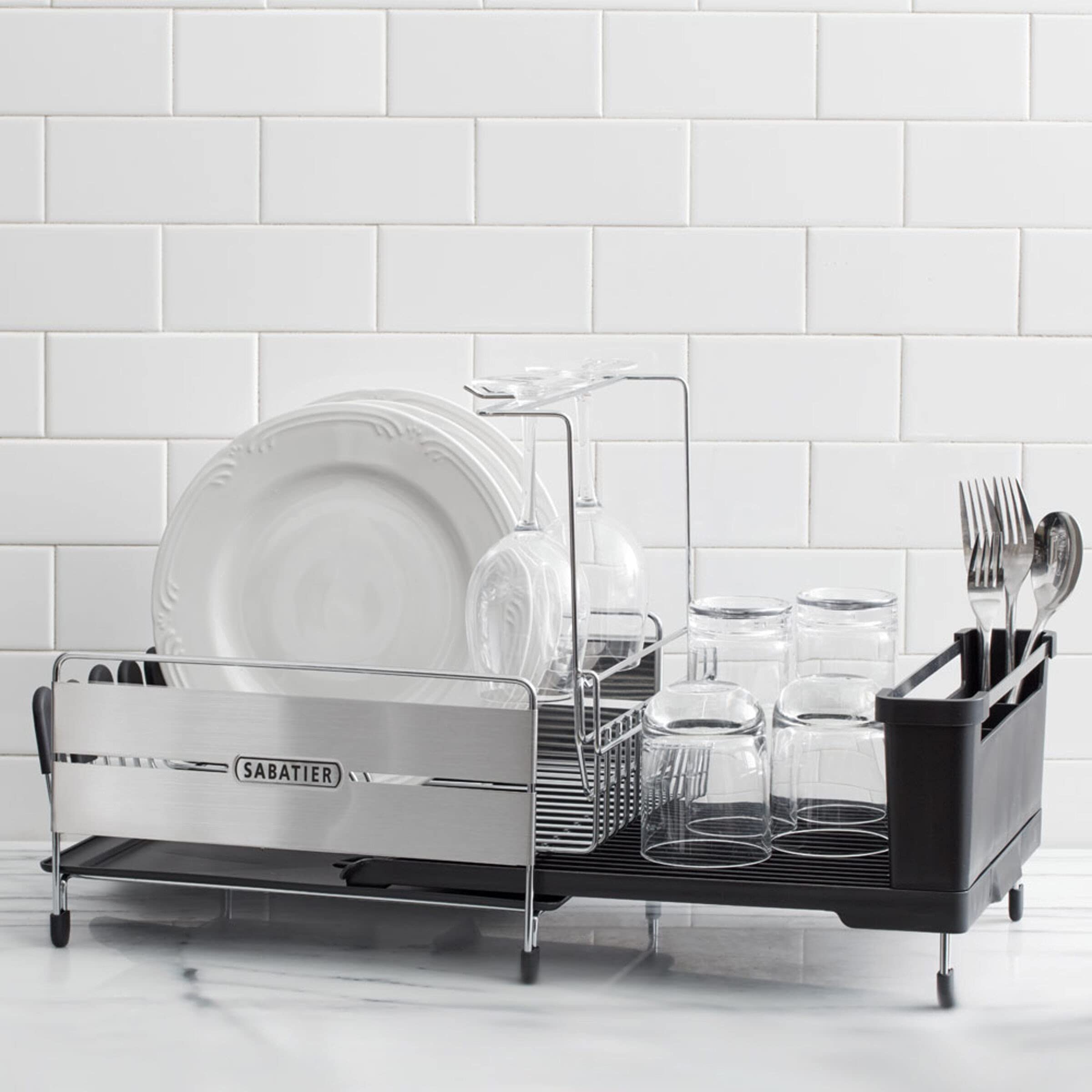 Amazon | Sabatier Expandable Dish Rack with Soft Touch Coating