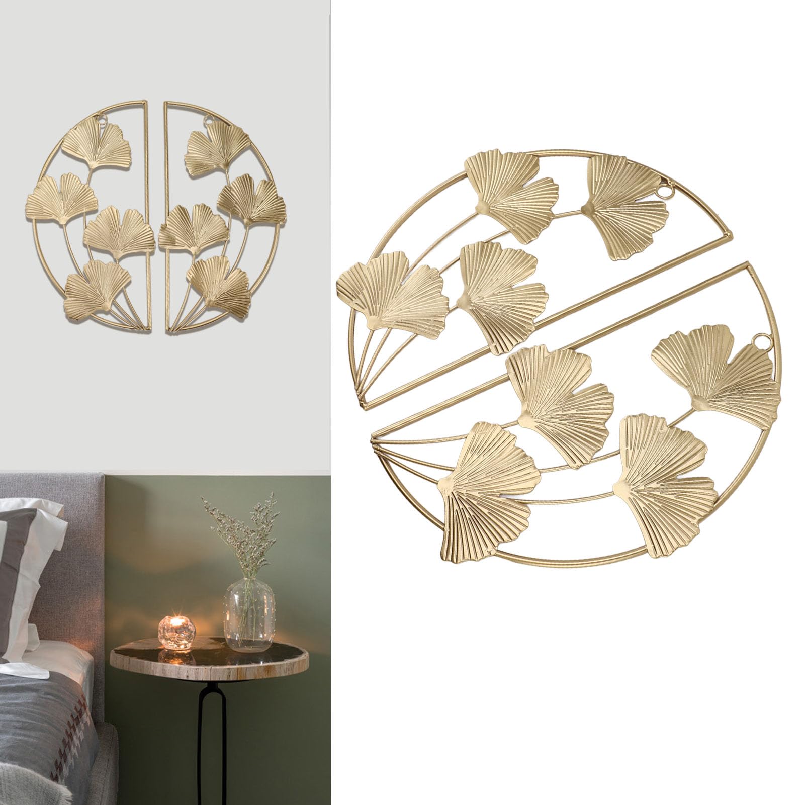 Amazon.co.jp: ANKROYU イチョウの葉アート、アイアンイチョウの葉の壁