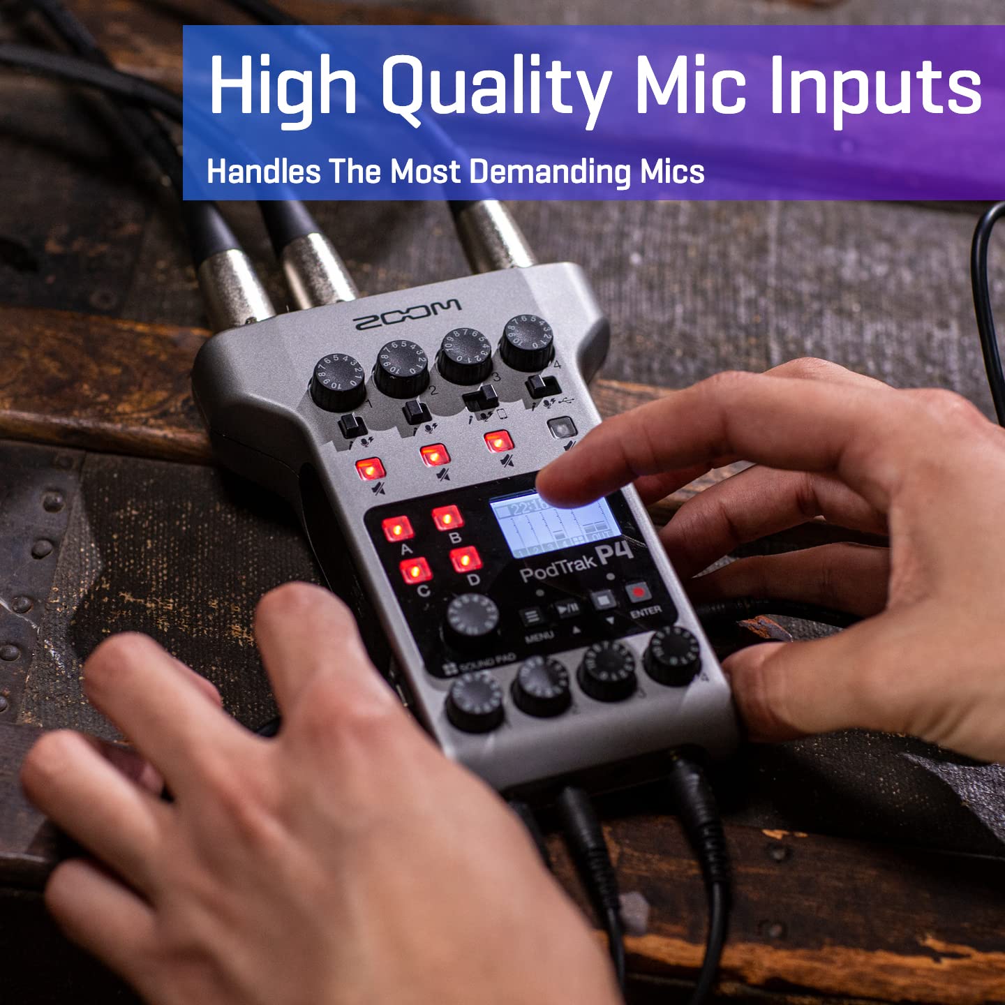 Amazon.com: Zoom PodTrak P4 Podcast Recorder, Battery Powered, 4