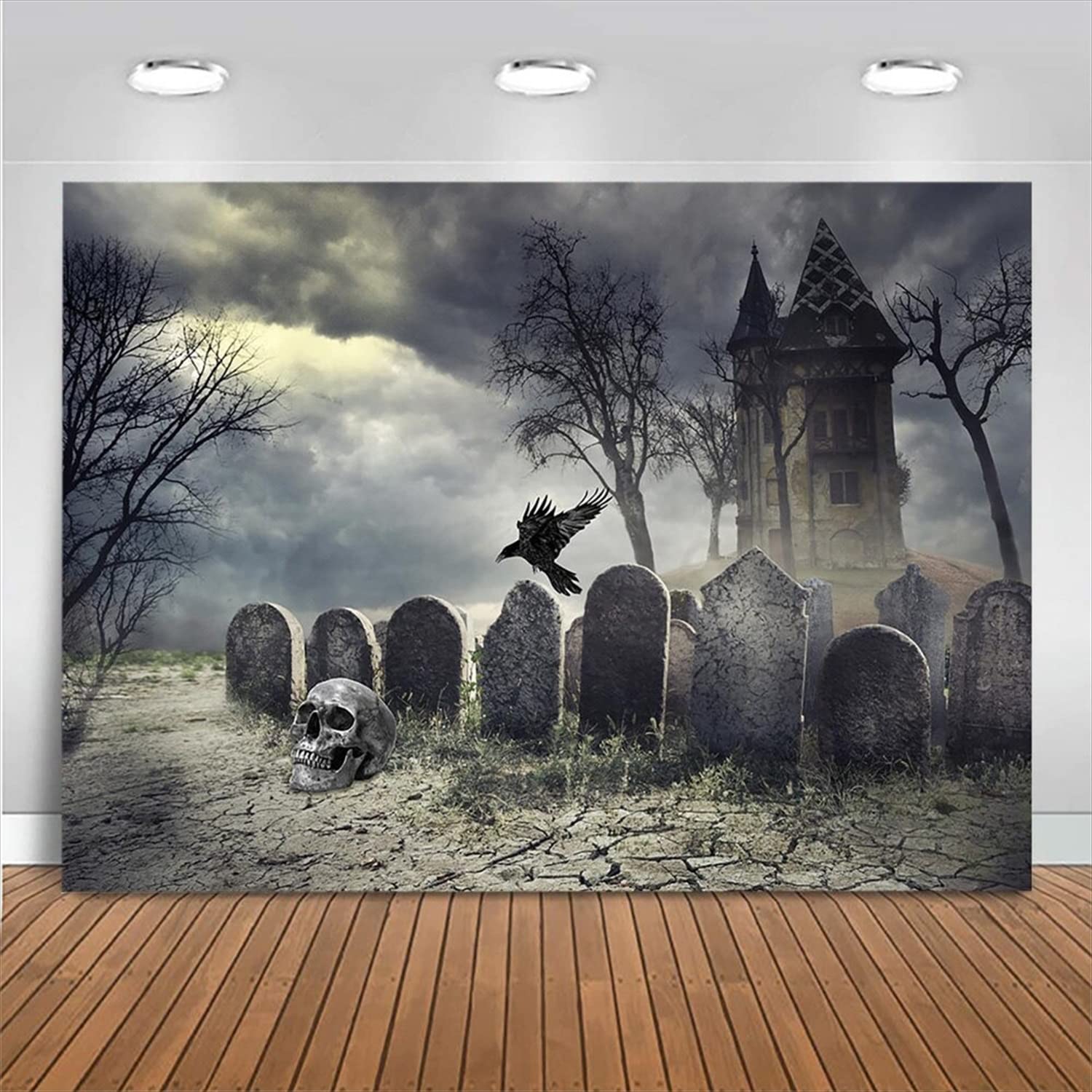 Amazon | バック紙 背景紙 ハロウィン パンプキン 装飾城 満月 夜