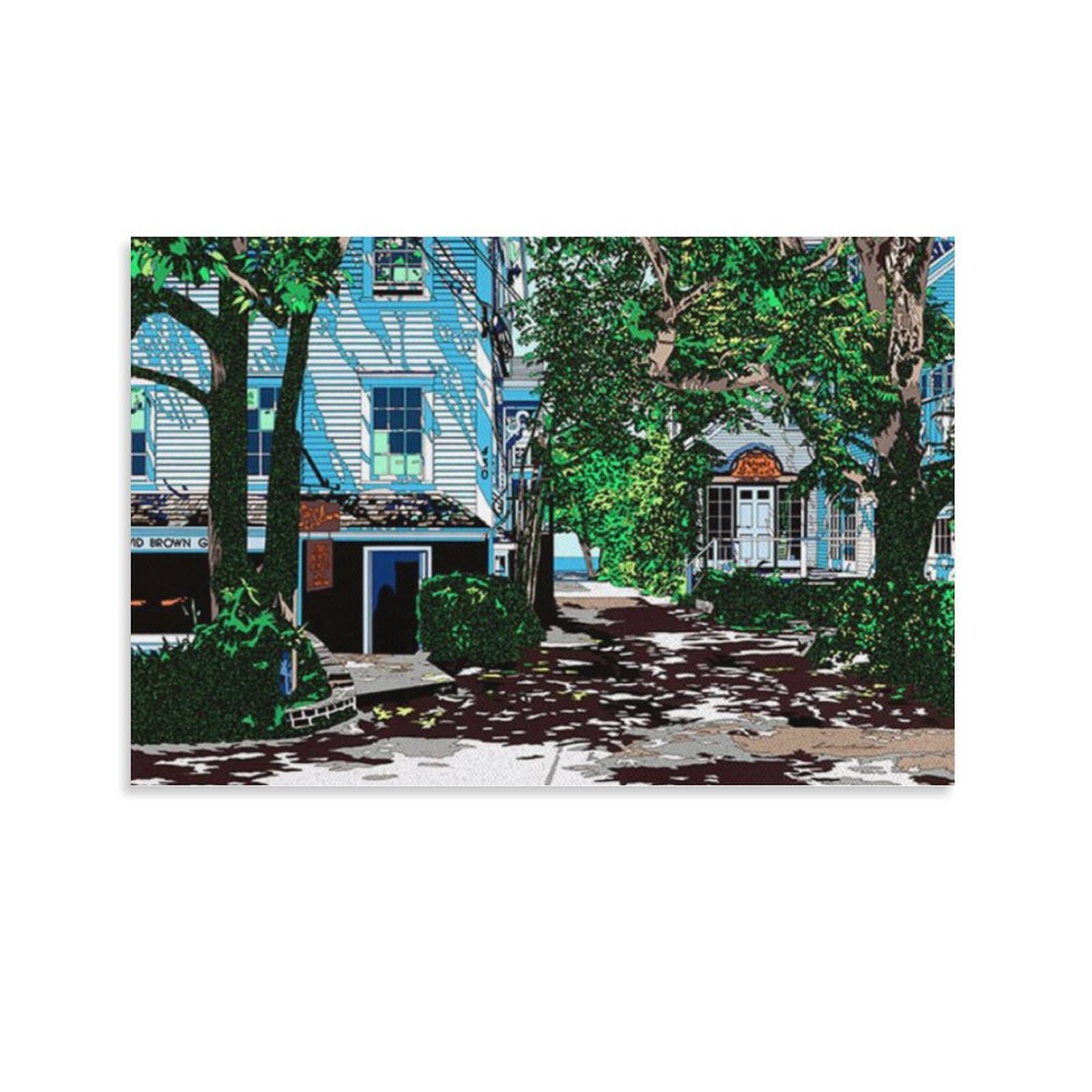 Amazon.co.jp: 鈴木英人《プロビンスタウン ハウス2》ポスター アート