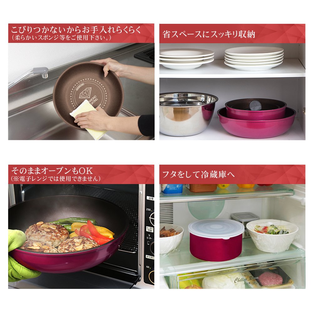 Amazon.co.jp: アイリスオーヤマ フライパン 鍋 セット フライパン