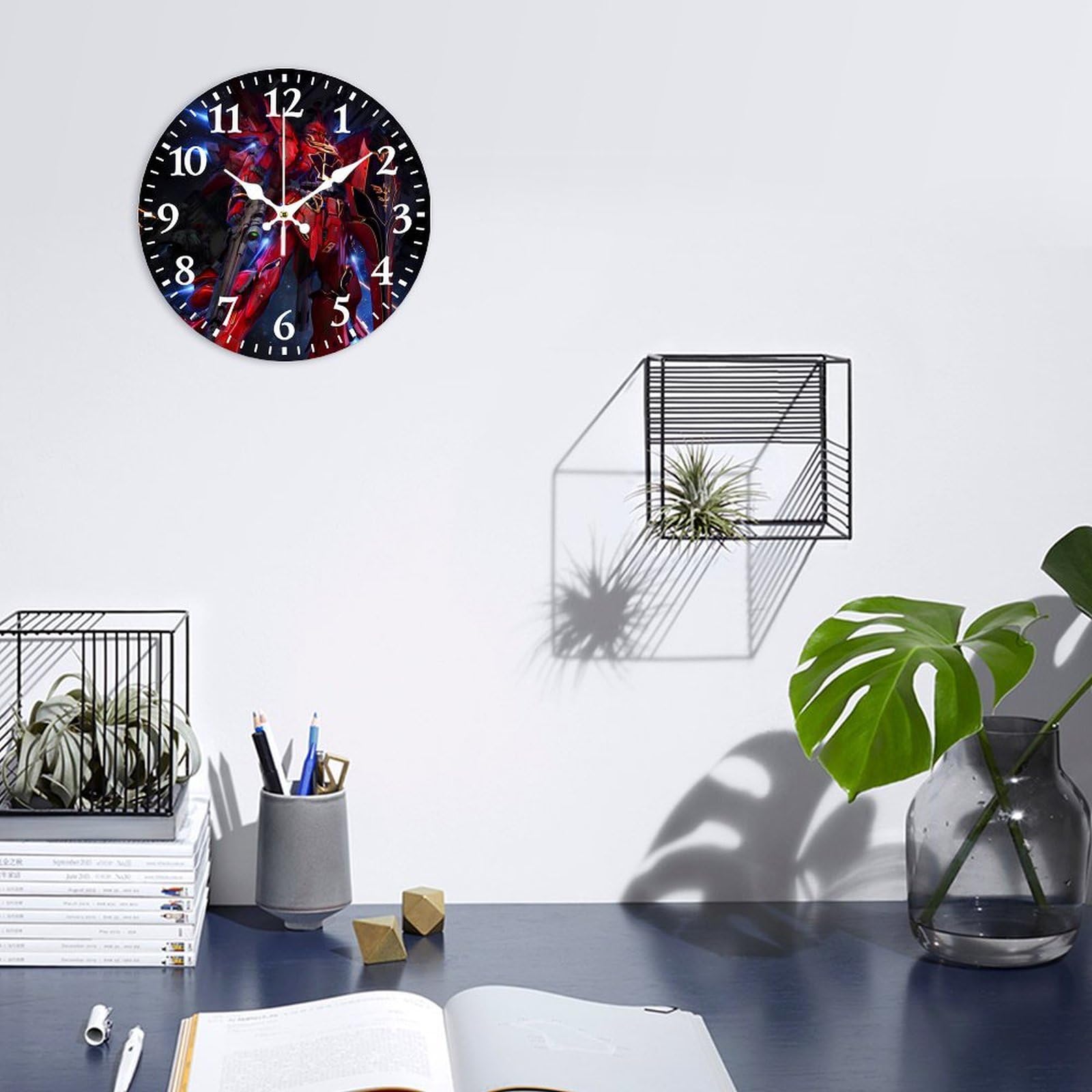 Amazon.co.jp: ガンダム 掛け時計 PVC壁掛け時計 静音 連続秒針 壁掛け