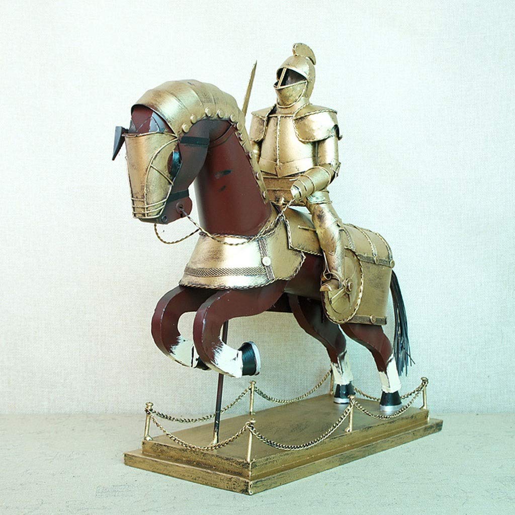 Amazon.co.jp: 騎士像モデル、ヨーロッパの中世の鎧金属騎士衣装馬の