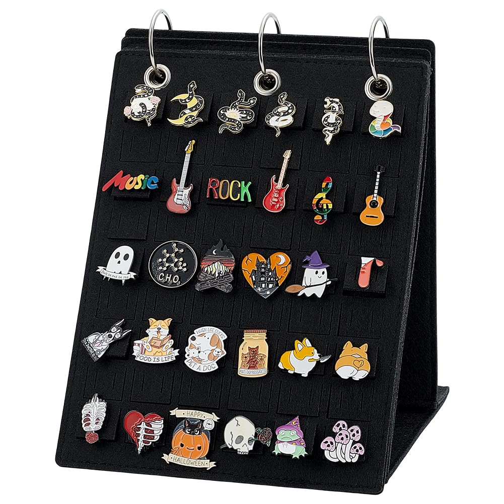 Amazon | BENECREAT ピンバッジ 収納ファイル 大容量 5ページ フェルト