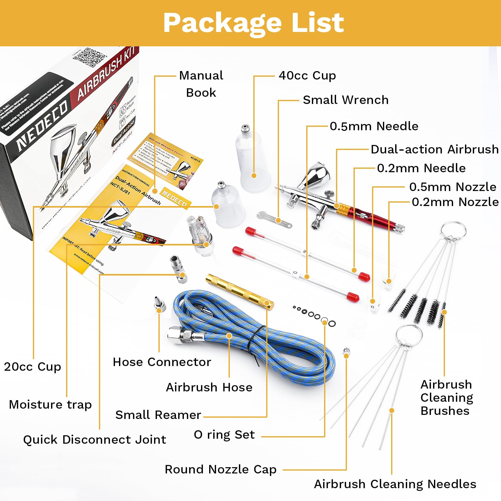 Amazon.co.jp: NEOECO 多目的エアブラシキット、デュアルアクション