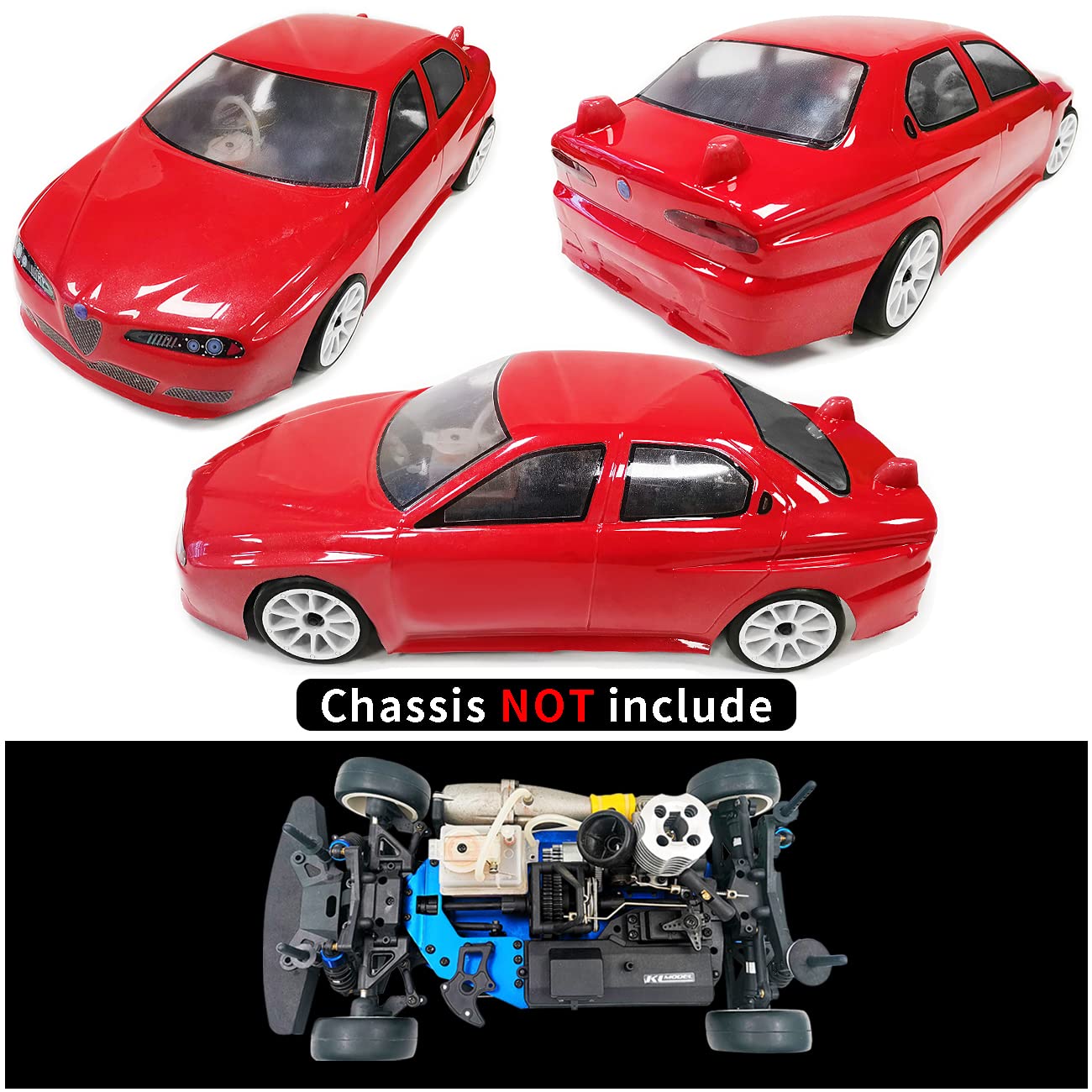 Amazon | SANTAIZI 1/10 スケール Alfa 156 RC ボディ シェル の交換用