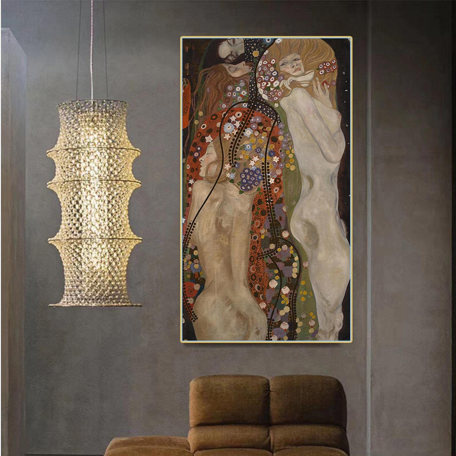 Amazon.co.jp: グスタフクリムト《水蛇II》キャンバスアート油絵有名