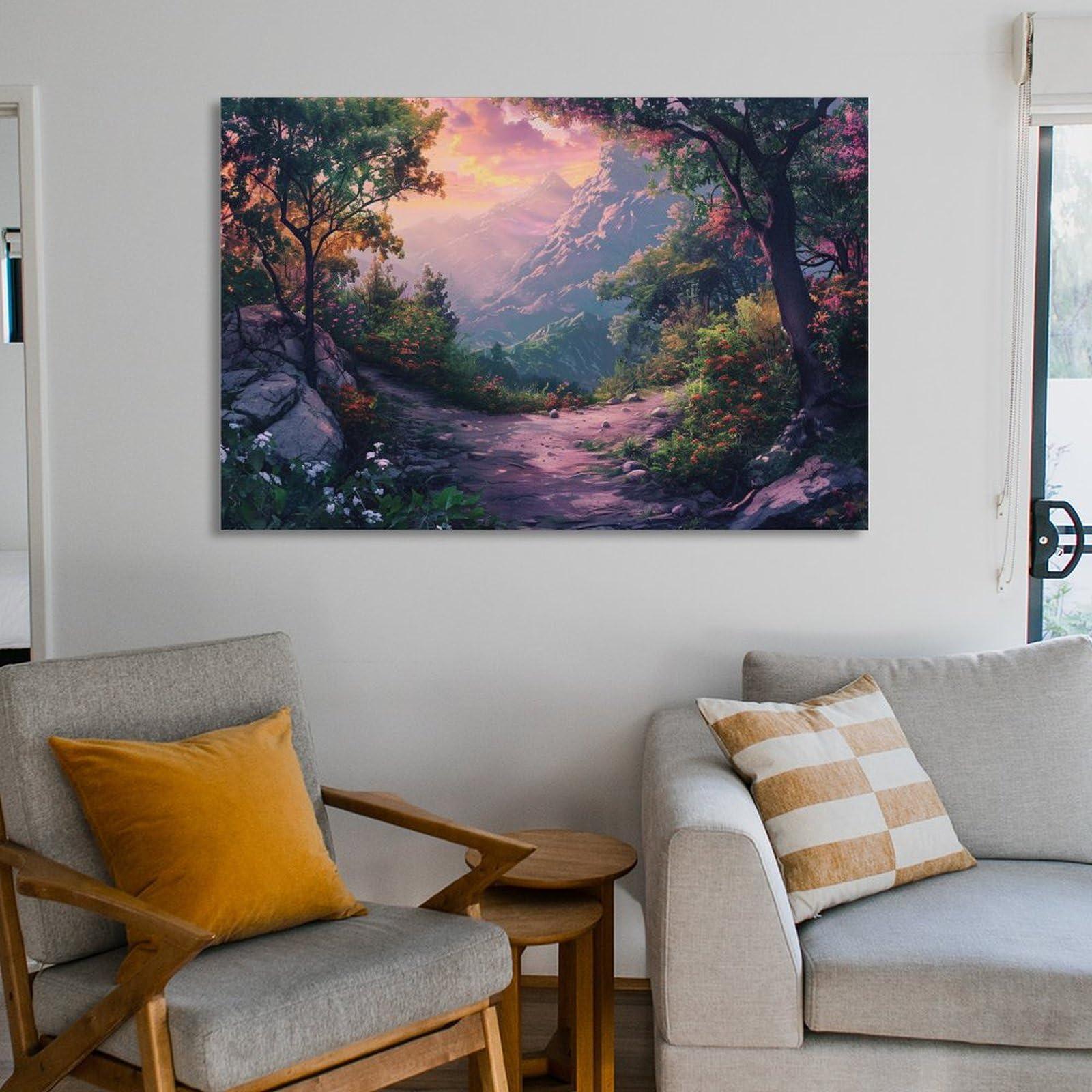 Amazon.co.jp: 絵画 森林の自然景観の美しさインテリア 絵画 美しい