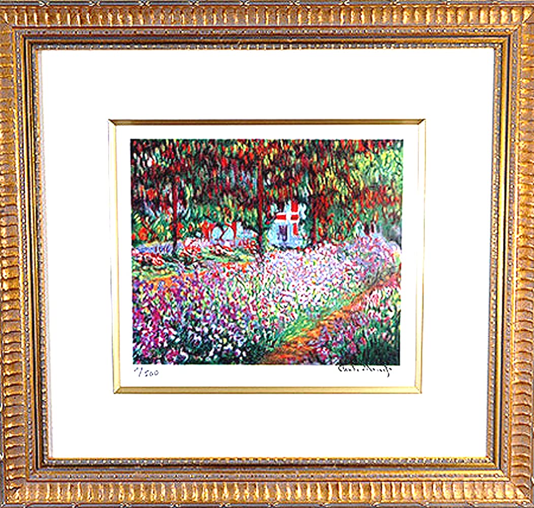 Amazon.co.jp: 絵画 版画 モネ 額付き 『ジヴェルニーのモネの庭