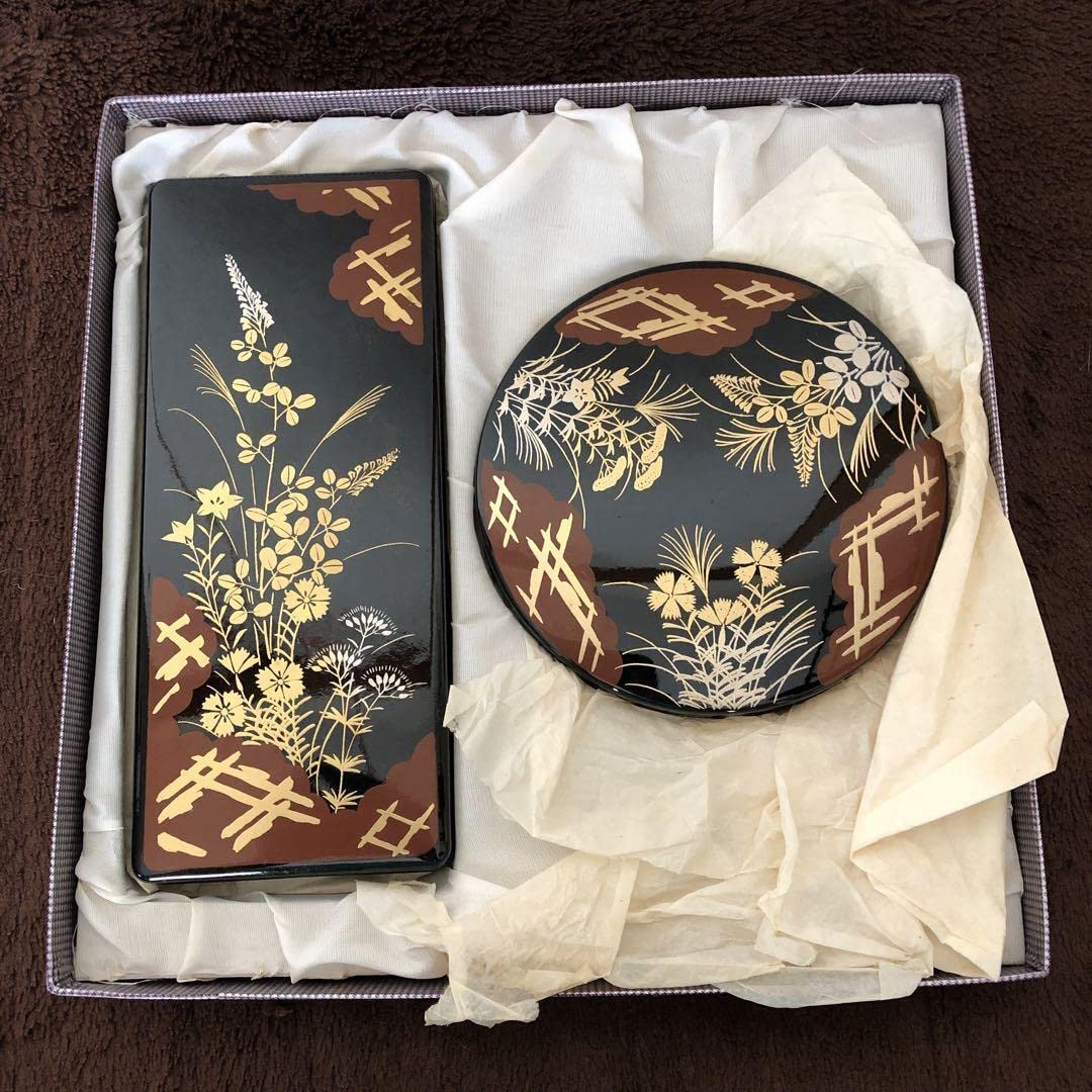 Amazon.co.jp: 書道セット 漆塗り 硯箱 すずり 筆入れ 習字 文鎮 墨