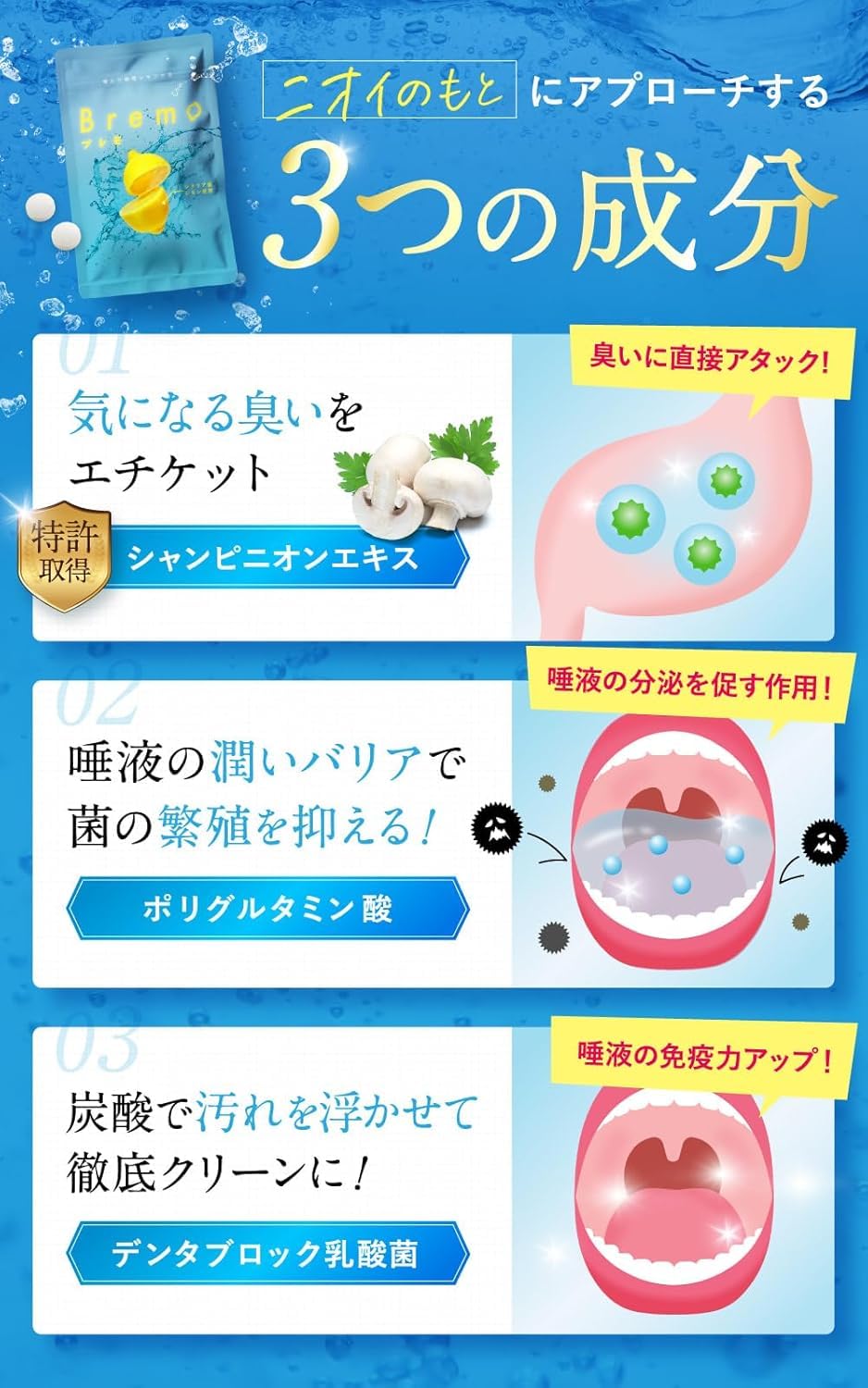 Amazon.co.jp: CANOW 【公式】ブレモ Bremo 30粒 口臭 タブレット