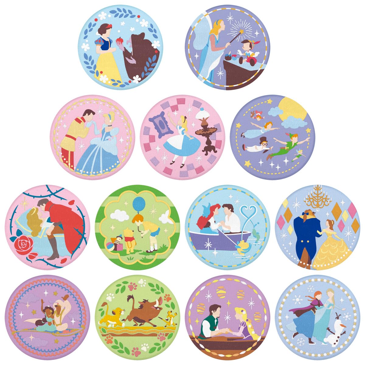 Amazon | Disney Characters 刺繍缶バッジビスケット 12個入りBOX (食