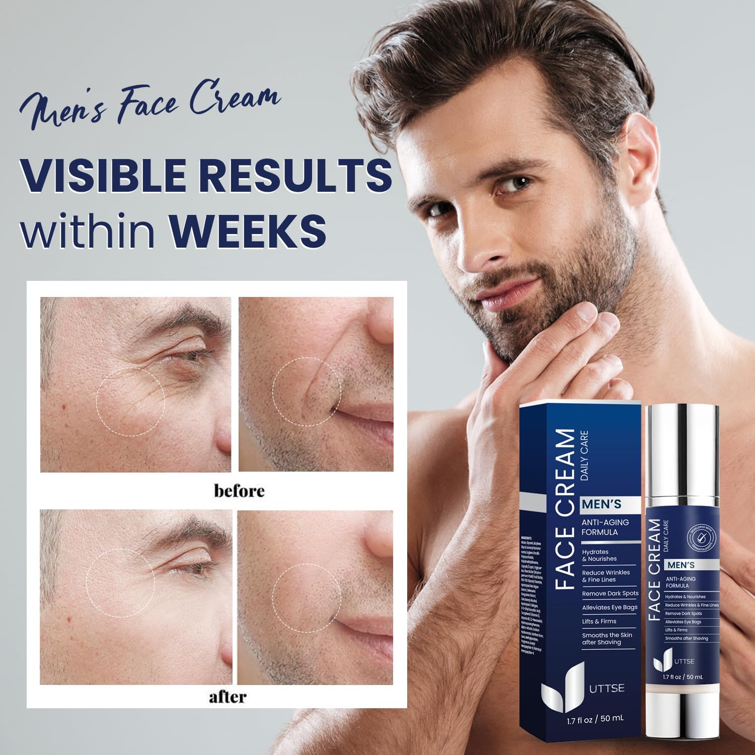 Amazon.com: Uttse 6-in-1 Mens Face Moisturizer: Face Cream for Men
